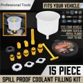 15pcs/set Plastic Filling Funnel Spout Pour Oil Tool Spill Proof Coolant Filling Kit Vhicle Car Accessories - Filling Funnel - O