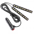 9 Led Strip Lamp Car Cigarette Lighter Atmosphere Lights Multicolor Adhesive Tap Auto Decoration Dash Foot Socket - Decorative L