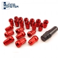 Tuning Monster Red M12xp1.5/1.25 20pcs Groove Car Wheel Lug Nuts Anti-theft Security Nuts Alloy Steel Closed - Nuts & Bolts