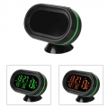 1pc Car LCD Digital Display Clock Thermometer Green Orange Backlight Interior Accessories 3 IN 1 Clock Voltmeter Self Adhesive|C