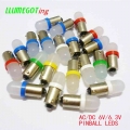 100pcs Ba9s T4w #44 #47 Base With Frosted Len Various Colour Available Non Polarity Ac Dc 6v 6.3v Pinball Game Machine Led Lamps