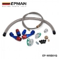 36" 4 AN 1/8 NPT OIL FEED FITTING LINE+17" 10 AN TURBO OIL FUEL RETURN DRAIN LINE KIT EP WXB01Q|kit can|kit stampingki