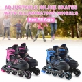 Adjustable Inline Skates with Illuminating Wheels For Kids Boys Girls Ladies|Flashing Roller| - Ebikpro.com