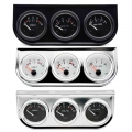 Oil Temp Oil Pressure Volt Gauge 52mm 3 in 1 Triple Gauge Kit Black/Chrome Bezel Black/White Face With Temp&Pressure Sensor|