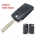 4 Button For Peugeot 1007 807 Flip Remote Car Key Fob Case Shell Cover Replacement HU83 Blade With Groove CE0523|Car Key| - Of