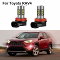 2pcs Led Car Fog Lamp For Toyota Rav4 2006-2018 2019 2020 2021 Front Fog Light Bulb Car Accessories Canbus Error Free White - Fo