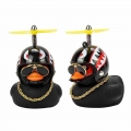 Car Duck with Helmet Broken Wind Small Black Duck Road Bike Motor Helmet Riding Cycling Car Accessories Decor Without Lights|Bic