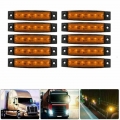 10pcs 12V Car External Lights Amber SMD 6 LED Truck Lorry Side Marker light Indicator Trailer Light Tail Rear Side Lamps|Truck L
