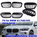 Front Kidney Grille Air Inlet Black Racing Grill Fit For BMW X1 F48 F49 2016 2019 XDrive Car Accessories Replacement Part|Racing