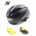 Bicycle Helmet Road Mtb Integral Triathlon Time Trial Bike Helmet Men Speed Race Helmet Sun Visor 3 lens Aero Goggles Equipment|