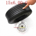 Size 15x6.00 6 Straight Rib Lawn & Garden Tire wheels 15X6 6 inch 168CC Karting Go Kart Motorcycle Wheel Rim With Tubeless T