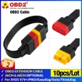 10pcs/lot Obdii 16pin Extension Cable Obd2 Male To Female Universal Obd Car Diagnostic Cable For X431 V/v+/pro/pro 3/easydiag -