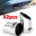 FOR VW PASSAT B6 3C 2005~2010/ CC 2009~2012/EOS MUFFLER TAIL PIPE TAILPIPE END CHROME TRIM 2PC STAINLESS STEEL EXHAUST TIP|Muffl