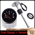 0-190 Ohm Fuel Level Gauge With Fuel Level Sensor 52mm Fuel Level Meter With Red Backlight Oil Indicator Range 100-500mm Sensor