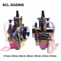 SCL Racing 1PC New Colorful 21 24 26 28 30 32 34mm PWK Keihin Carb Motorcycle Carburetor With Power Jet Moto 90cc 250cc|Carburet