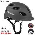 EXCLUSKY Adult Safety Light Bicycle Helmet With LED USB Rechargeable casco de cicli Size M and L Casco urbano con luces traseras