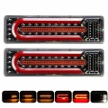 2pcs 24V LED Dynamic Car Truck Tail Light Brake Light Turn Signal Lamp Rear Lamp For Trailer Van Boat RV Caravan Bus Lorry UTV|T