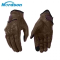 Nordson Retro Motorcycle Gloves Men Leather Waterproof Winter Touch Screen Motocross Gloves Full Finger Motorbike Moto Gloves -