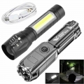 USB Rechargeable Flashlight Strong Light Zoom Highlight Tactical Flashlight Torches Outdoor Portable Lighting LED Night Lights|B