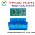 Super Mini ELM327 V2.1 with QR Code BT4.0 elm 327 OBD2 Scanner ELM 327 CAN Chip IOS/Android/PC Car Diagnostic Tool Code Reader|C