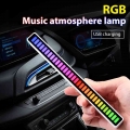 Sound Control Pickup Rhythm Ambient Light Strip Colorful Led Rechargeable Battery Car Computer Audio Music Dj Atmosphere Lamp -