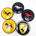 4pcs 60mm Donkey Wheels Cap Center Hubcaps For Ferrari Mustang Car Styling Rims Hub Cover Emblem 56mm Badge Stickers Accessories