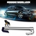 Universal Car Steering Wheel Lock Anti-theft Pedal Lock Retractable Double Hook Clutch Pedal Wheel Clutch Brake Lock - Steering