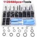 660pcs 1120pcs Nitrile O Ring Kit With 4pcs Hook Tools Nbr Rubber Seal Ring Set Thickness 1.5mm 2.4mm Gasket O-rings With Box -