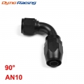 AN 10 Fitting AN10 Aluminum Fittings 90 Degree Black Oil/Fuel/Swivel hose fittings(Swivel Hose End Fitting) BX102216 90BK|Fuel