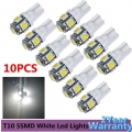 10Pcs T10 W5W 5050 5SMD Reading Dome Lamp Car LED 168 194 192 DC 12V License Plate Bulbs Marker Light Wedge Lights White blue|Si