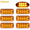 Fuleem 6PCS 4inch Amber 8 LED Side Marker Light Lamp Truck Trailer Lorry Caravan Sealed Waterproof 12V|Truck Light System| - O