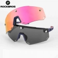 Rockbros 2 In 1 Bicycle Sunglasses For Men Mtb Polarized Sports Uv400 Magnetic Split Hd Large Frameless Lens Cycling Eyewear - C