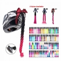 2022 New Motorcycle Helmet Braids Woman Braids Wig For Motorbike Helmets 17 Colors Twist Dual Pigtail Ponytail With Sucker Bow|H