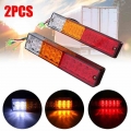 2PCS 12/24V 24 LED Car Rear Trailer Tail Light Brake Stop Turn Signal Lamp Waterproof for CSV|Truck Light System| - Officemati