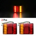 2pcs 8 LED Brake Light Turn Signal Light Indicator Set Trailer Truck Tail Light Waterproof 12V ABS Tunring Lamp|Truck Light Syst