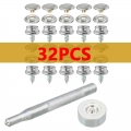 32PCS Snap Fastener Stainless Steel Canvas Cap Tent Marine Silver Tools Kit Snap Fastener Sockets Buttons Snap Fasteners|Marine