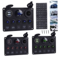 Digital Voltmeter Dual Usb Port 12v Outlet Combination Waterproof For Car Marine Ship Led Toggle Rocker Switch Panel