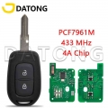 Datong World Car Remote Key For Renault Sandero Logan Lodgy Dokker Dacia Duster 4a7961 Chip 433mhz Auto Smart Control Replace -