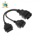 16 Pin 30cm 1 2 OBD2 Cable Extension Splitter Male to Dual Female Y OBD Cable|Car Diagnostic Cables & Connector