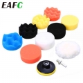 3/4 Inch Car Polishing Disc 11Pcs Self Adhesive Buffing Waxing Sponge Wool Wheel Polishing Pad For Car Polisher Drill Adapter|Po