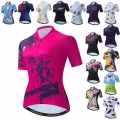 Weimostar Women's Cycling Jersey Pink mtb Bike Jersey Breathable Bicycle Shirt Anti UV Cycle Wear Road Cycling Clothing Mail