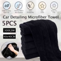 5 Pieces/set Of Beauty Cleaning Soft Cloth Car Care Polishing Towel Microfiber Car Home Maintenance Window Wipe 40x40 Cm Black|C