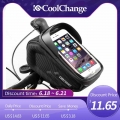 CoolChange Bicycle Bag Waterproof Touch Screen Cycling Handlebar Bag Reflective Top Tube Frame Phone Bag MTB Bike Accessories