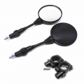 Black Universal Anti fall Folding Round Mirror Motorcycle Side MirrorScooter E Bike Rear View Mirrors Back Side Mirror 10mm|Side