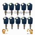 10 Pcs Copper Key For Caterpillar Cat Heavy Equipment Ignition Loader Excavator Dozer Metal & Plastic Black & Gold High