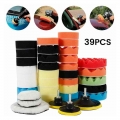 5/11/22/39pcs Car Polishing Sponge Pads Kit Foam Pad Buffer Kit Polishing Machine Wax Pads for Auto Motorcycle Removes Scratches