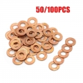 50/100 PCS Copper Sealing Washer Gasket Sump Plug Oil Seal Ring For Peugeot 207 208 307 308 406 407 HDI Sump Plug Washers 031333