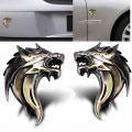 1piece 3D Car Stickers Cool WOLF Logo Metal wolf Badge Emblem side Tail Decal Motorcycle Car Accessories Automobile