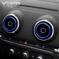 Vtear for Audi A3 8V S3 Q2 air outlet circle cover central console AC frame interior accessories mouldings car styling 2013|Inte