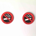 1 Pair 3D NO SMOKING Rubber Badge Emblem Warning Sign Sticker 3D Car Sticker Office Room Wall sticker